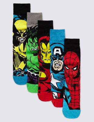 5 Pairs of Marvel Superheroes Socks